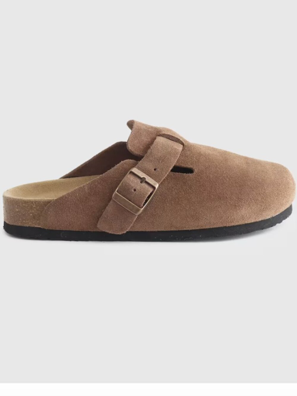 Quince Water Repellent Suede Clog Mule - 9 - Cafe